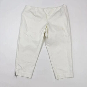 Lafayette 148 White Cropped Pant 24W